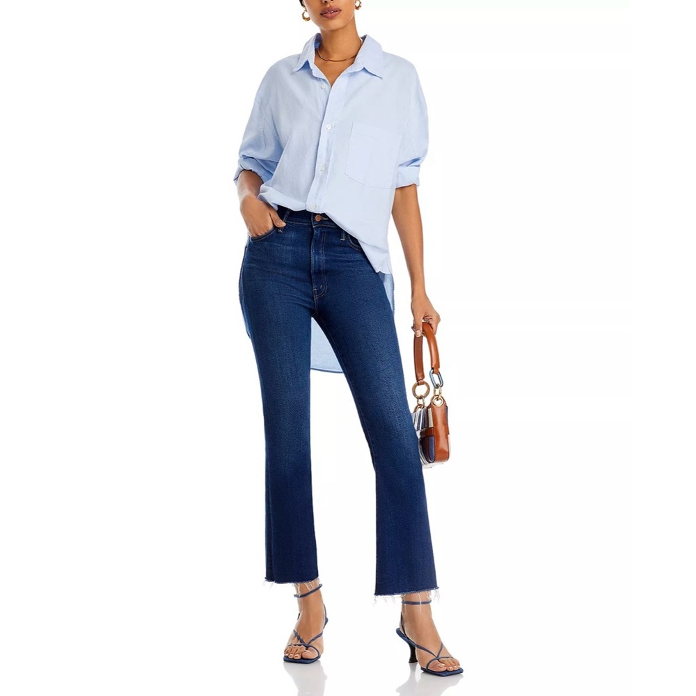 Mother The Hustler Frayed High Waist Ankle Flare Jeans Size 25 Home Movies